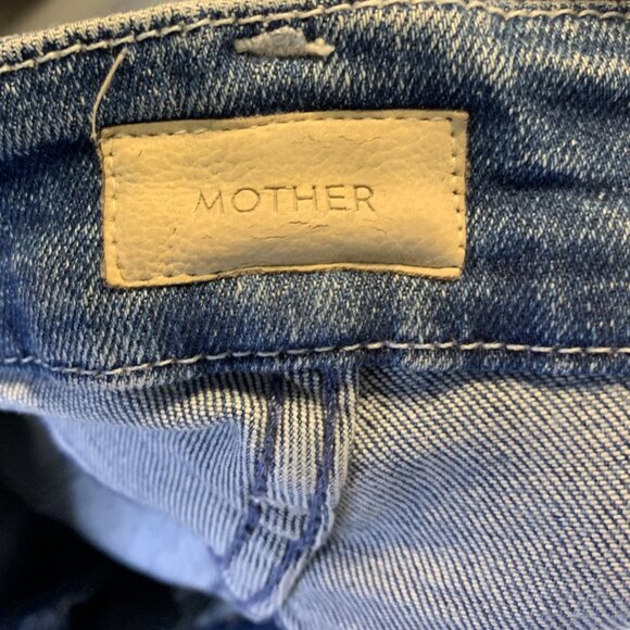 Mother Women's Looker Ankle Fray Jeans Size 26 Blue Boho Mid Rise Skinny Indie - Picture 7 of 10